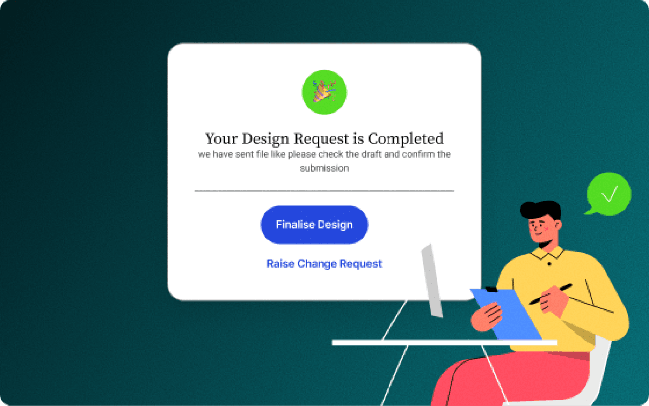 Design request completed modal